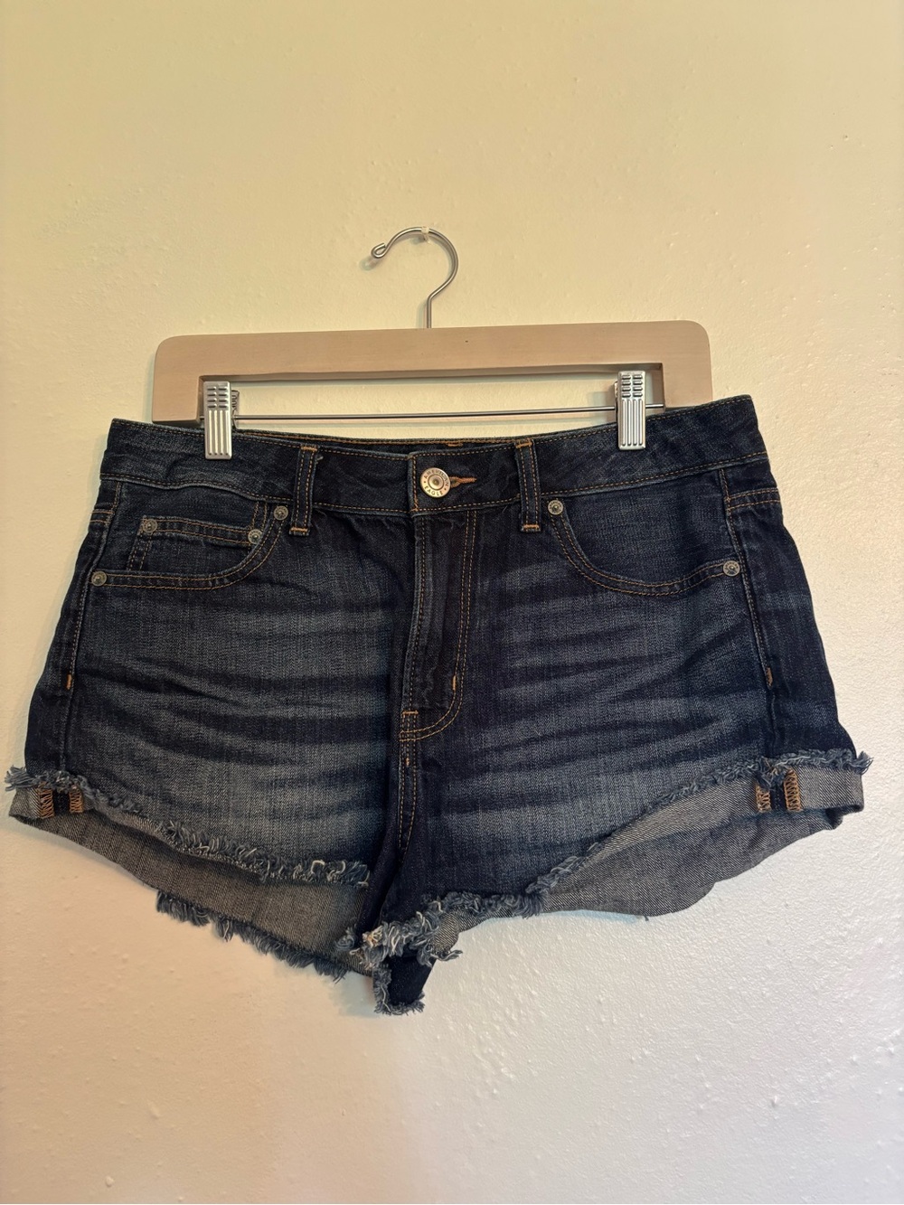 American Eagle- Women's Dark Blue Denim Cutoff Shorts